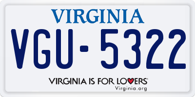 VA license plate VGU5322