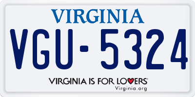 VA license plate VGU5324