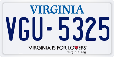 VA license plate VGU5325