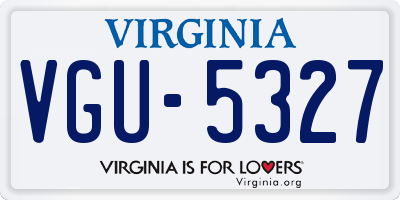 VA license plate VGU5327