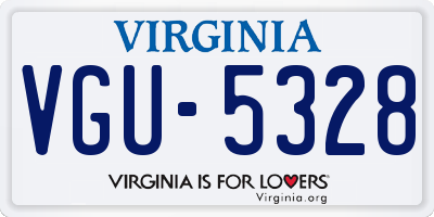 VA license plate VGU5328