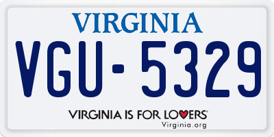 VA license plate VGU5329