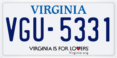 VA license plate VGU5331
