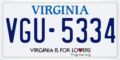 VA license plate VGU5334