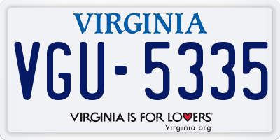 VA license plate VGU5335