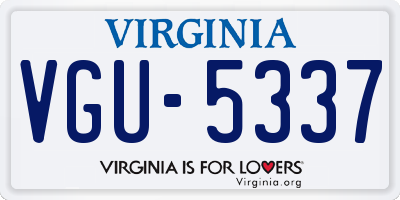 VA license plate VGU5337