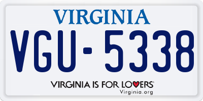 VA license plate VGU5338