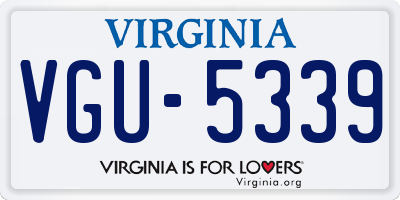 VA license plate VGU5339