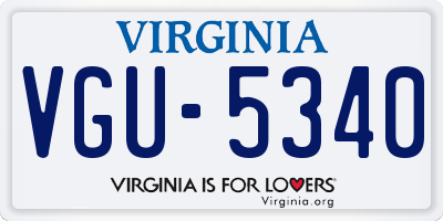 VA license plate VGU5340