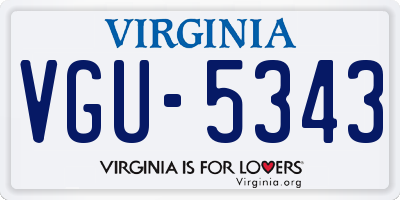 VA license plate VGU5343