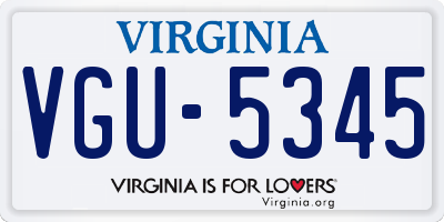 VA license plate VGU5345