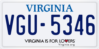 VA license plate VGU5346