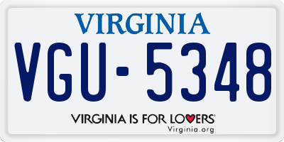 VA license plate VGU5348