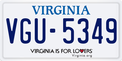 VA license plate VGU5349