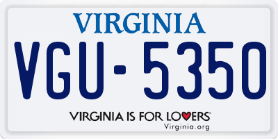 VA license plate VGU5350