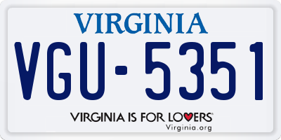 VA license plate VGU5351