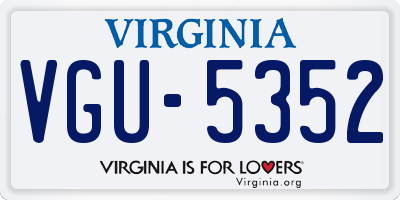 VA license plate VGU5352