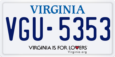 VA license plate VGU5353