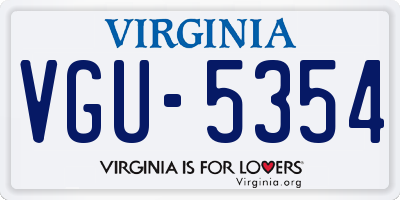 VA license plate VGU5354