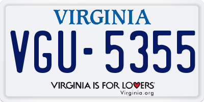VA license plate VGU5355
