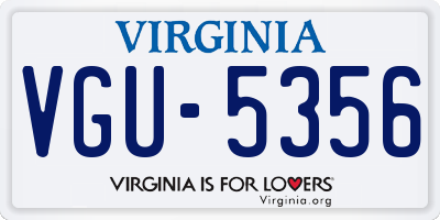 VA license plate VGU5356