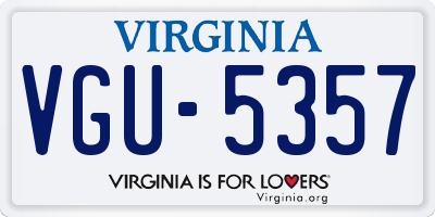 VA license plate VGU5357