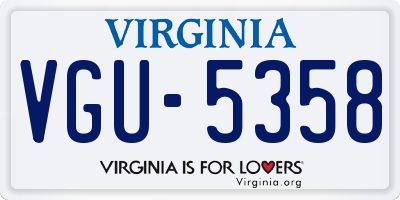 VA license plate VGU5358
