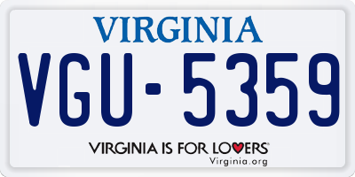VA license plate VGU5359