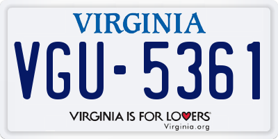 VA license plate VGU5361