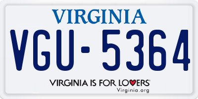 VA license plate VGU5364