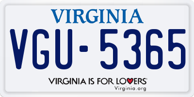 VA license plate VGU5365
