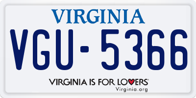 VA license plate VGU5366