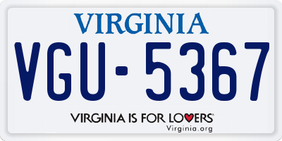VA license plate VGU5367