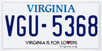VA license plate VGU5368