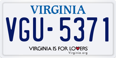 VA license plate VGU5371