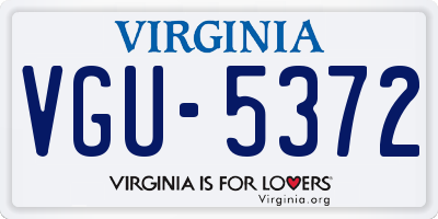 VA license plate VGU5372