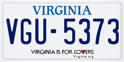 VA license plate VGU5373