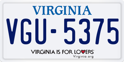 VA license plate VGU5375