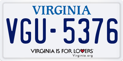VA license plate VGU5376