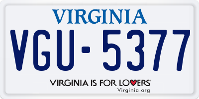 VA license plate VGU5377