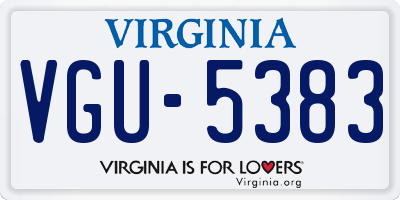 VA license plate VGU5383