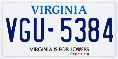VA license plate VGU5384