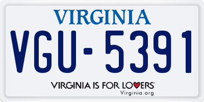 VA license plate VGU5391