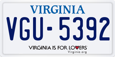 VA license plate VGU5392