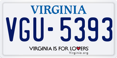 VA license plate VGU5393