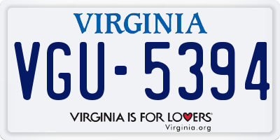 VA license plate VGU5394