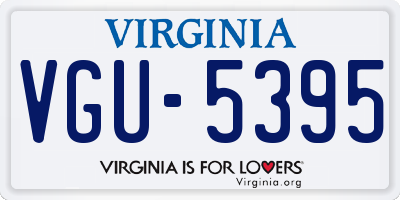 VA license plate VGU5395