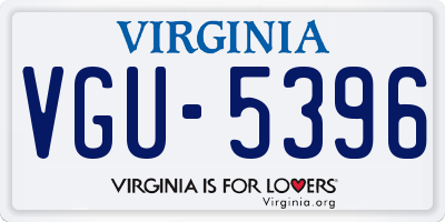 VA license plate VGU5396