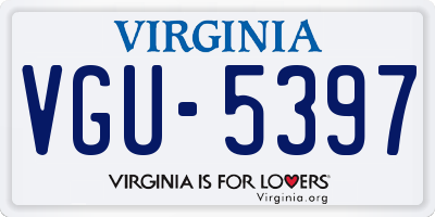 VA license plate VGU5397
