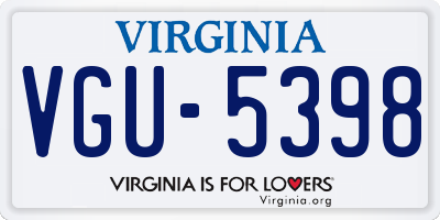 VA license plate VGU5398